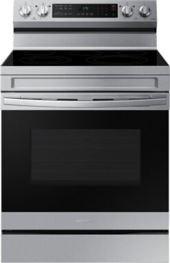 Samsung - 6.3 cu. ft. Freestanding Electric Range with WiFi, No-Preheat Air Fry & Convection - Stainless Steel