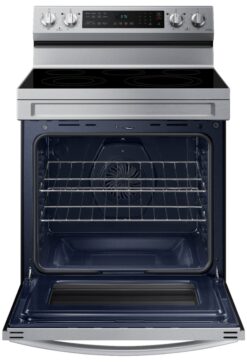 Alternative view of Samsung - 6.3 cu. ft. Freestanding Electric Range with WiFi, No-Preheat Air Fry & Convection - Stainless Steel