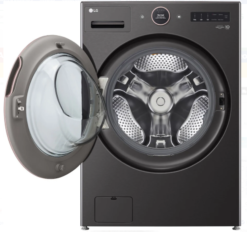 Alternative view of LG 5.0 cu. ft. Front Load Smart Washer (WM6500HBA) & 7.4 cu. ft. Capacity Electric Dryer Black Steel