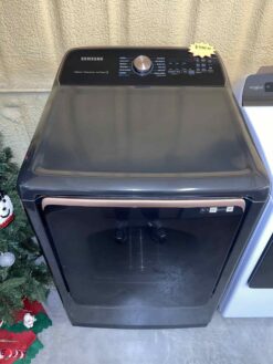 Samsung 7.4 cu. ft. Smart Electric Dryer with Steam Sanitize+ in Brushed Black