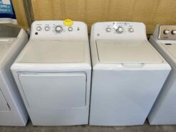 GE 4.2 cu. ft. Capacity Washer with Stainless Steel Basket and Heavy Duty Agitator & 7.2 cu. ft. Electric Dryer - White (SET)