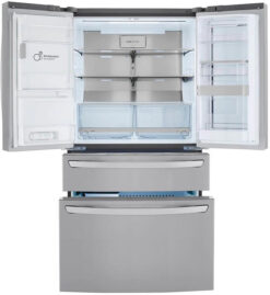 Alternative view of LG 36 Inch Smart French Door Craft Ice™ Refrigerator with 29.5 Cu. Ft. Capacity, InstaView™ Door-in-Door®, Full-Convert™ Drawer, Dual Ice Maker, Child Lock, Door Alarm, Smart Cooling Plus™, WiFi, and ENERGY STAR® Qualified: PrintProof™ Stainless Steel