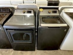 GE 4.8 Cu. Ft. High-Efficiency Top Load Washer & 7.2 cu. ft. Dryer (Electric) Set - Diamond Gray