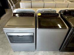 Whirlpool 4.8 cu.ft HE Top Load Washer with Built-In Water Faucet & 7.4 Cu. Ft. 26-Cycle Electric Dryer - Chrome Shadow