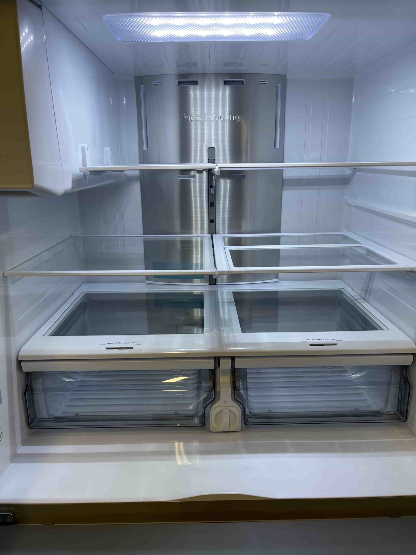 Alternative view of 28 cu. ft. 4-Door French Door Refrigerator with 21.5” Touch Screen Family Hub™ in Stainless Steel