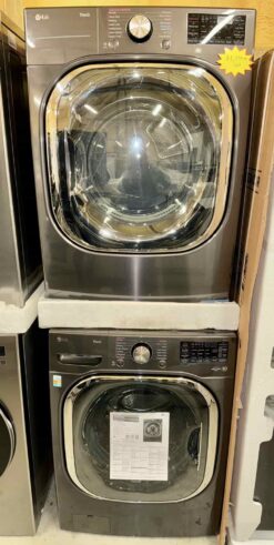 LG 5.0 cu. ft. Front Load Washer with TurboWash 360 and 7.4 cu. ft. Electric Dryer with TurboSteam and Built-In Intelligence -Black Steel