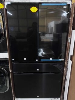 Samsung Bespoke 29 cu. ft. 4-Door French Door Smart Refrigerator with Family Hub in Charcoal Glass/Matte Black, Standard Depth