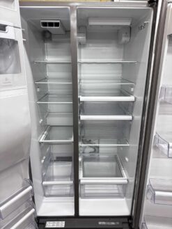 Alternative view of Whirlpool 36 Inch Side-by-Side Refrigerator with 25.6 cu. ft. Capacity, Humidity Controlled Drawer, AccuChill Temperature Management, FreshFlow Filter, PUR Filtration, External Ice and Water Dispenser and Energy Star Rated: Monochromatic Stainless Steel