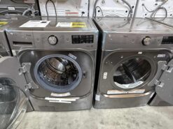 Alternative view of LG 5.2 cu. ft. Mega Capacity Smart wi-fi Enabled Front Load Washer with TurboWash® and Built-In Intelligence & .0 cu. ft. Mega Capacity Smart wi-fi Enabled Front Load Electric Dryer with TurboSteam™ and Built-In Intelligence