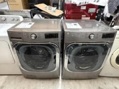 LG 5.2 cu. ft. Mega Capacity Smart wi-fi Enabled Front Load Washer with TurboWash® and Built-In Intelligence & .0 cu. ft. Mega Capacity Smart wi-fi Enabled Front Load Electric Dryer with TurboSteam™ and Built-In Intelligence