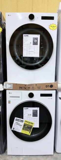 LG 5.0 cu. ft. Mega Capacity Smart Front Load Energy Star Washer with TurboWash® 360° and AI DD® Built-In Intelligence & 7.4 cu. ft. Capacity Energy Star Smart Front Load Dryer with AI Sensor Dry & TurboSteam® SET