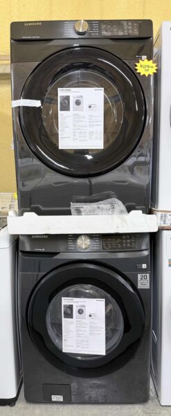 Samsung 4.5 cu. ft. Large Capacity Smart Front Load Washer with Super Speed Wash& 7.5 cu. ft. Smart Electric Dryer with Sensor Dry SET - Brushed Black
